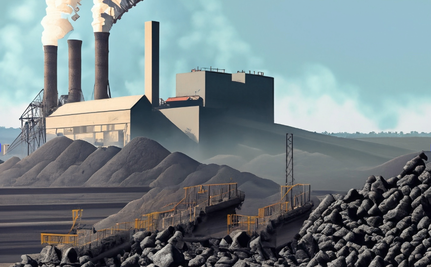 AI rendering of a coal plant.